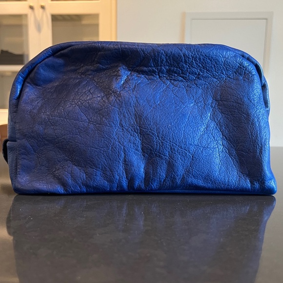 VINTAGE HAND MADE Nautical Studded Leather & Silk Toiletry Bag - Picture 6 of 11